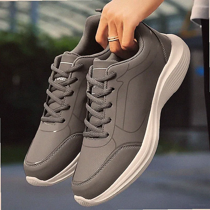 Bequeme und leichte Herren Laufschuhe aus wasserdichtem Leder