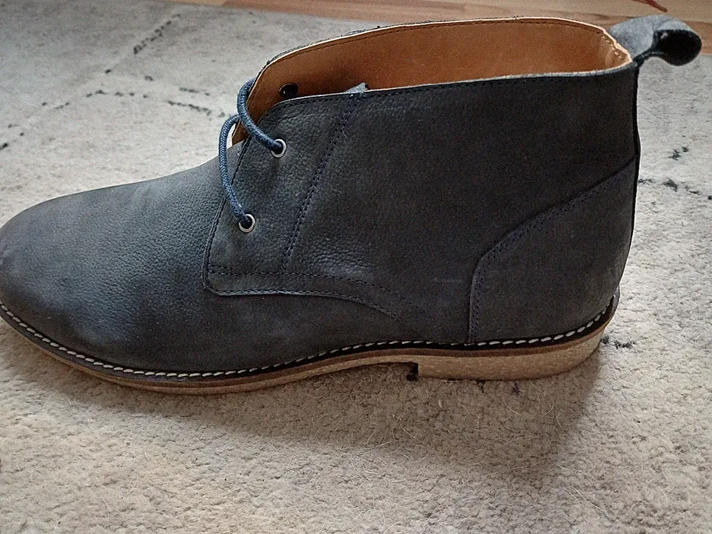 blauer herren schuh Größe 42 leder mit gummilaufsohle Farbe blau