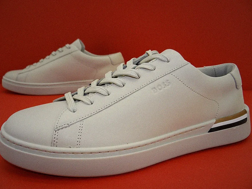 Boss Clint Sneaker Sportschuhe Laufschuhe Herren Schuhe Leder Gr.42 Light Beige