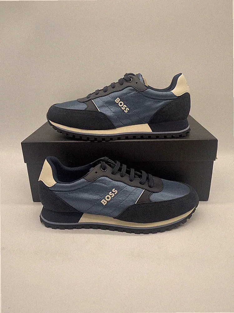 Boss Herren Parkour Running Turnschuhe Sneaker Sportschuhe Blau Gold UK 6 EU 40