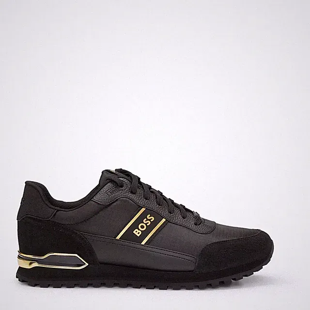 Boss Parkour Runner Sneaker in Schwarz und Gold Schuhe