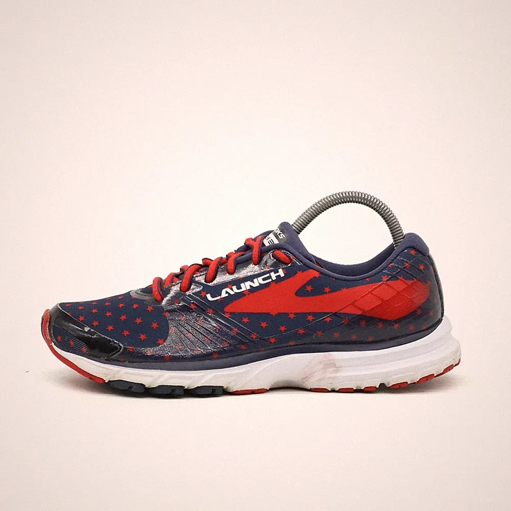 Brooks Damen Launch Sportschuhe Blau Rot Textil Atmungsaktiv Laufschuh EU 38.5
