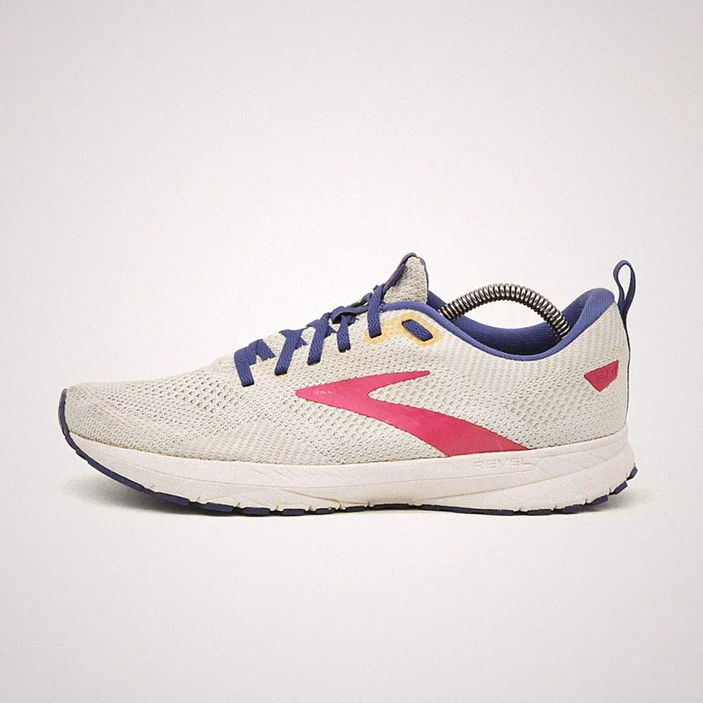Brooks Damen Revel 5 Sneaker Weiß Blau Pink Mesh Leichtgewicht Laufschuhe EU 42