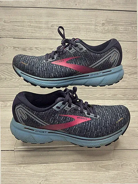 Brooks Ghost 14 Herren Laufschuhe Größe 9 blau pink bequeme Turnschuhe