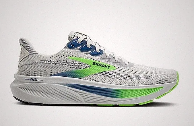 Brooks Ghost 17 Laufschuh Herren 1104421D Oyster/Beacon Blue/Gecko