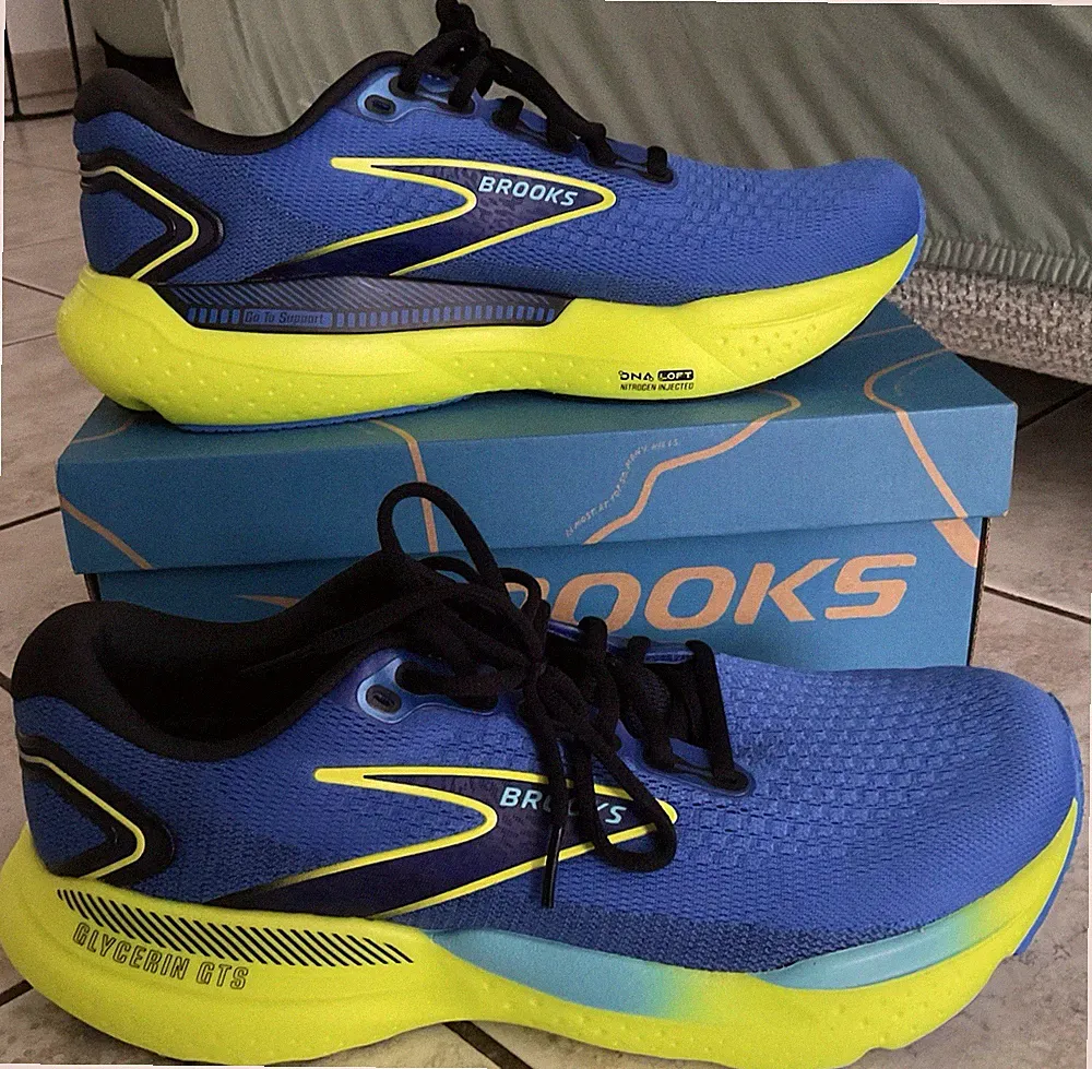 BROOKS GLYCERIN 21 GTS - Herren Laufschuhe, Road Running Schuhe, Sneaker - Blau