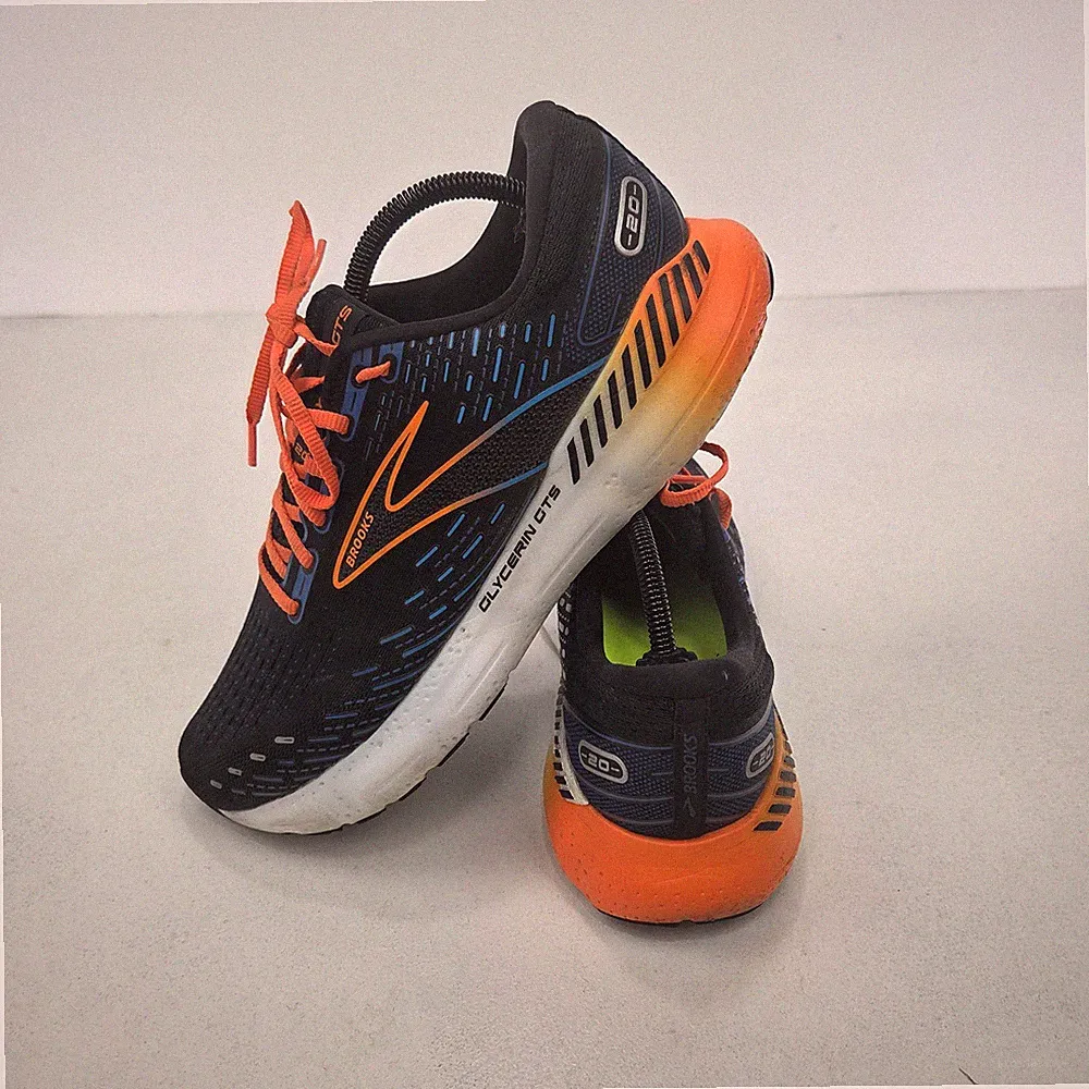 Brooks Glycerin GTS 20 Turnschuhe Herren Größe 9,5 Laufschuhe schwarz orange Mesh