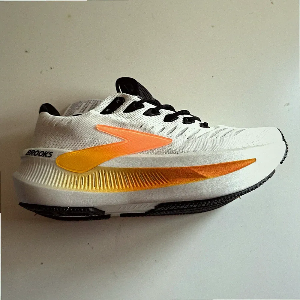 Brooks Glycerin Max 2 Laufschuhe EU 42 Sneaker Mesh Schnürung Weiß/Orange