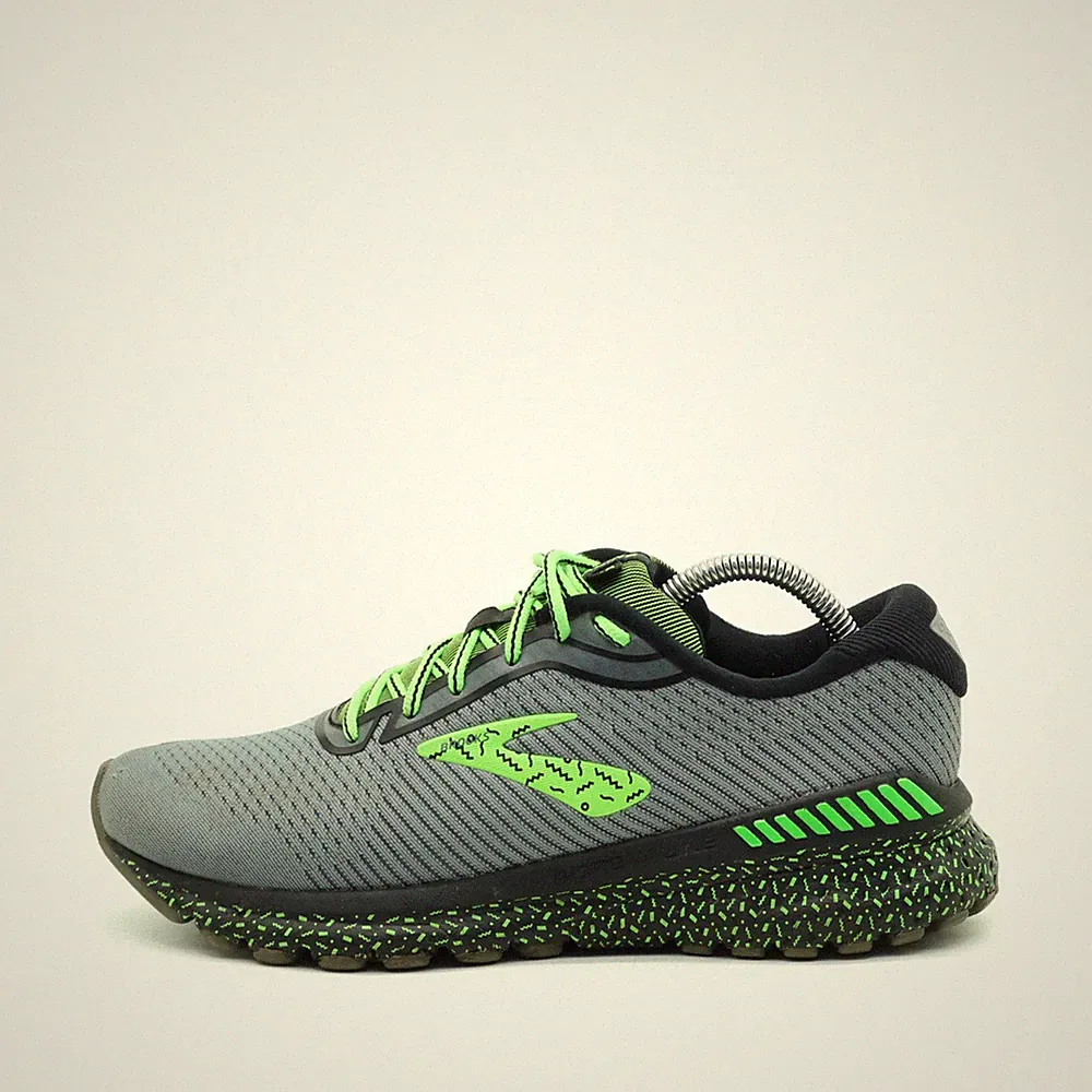 Brooks Herren Adrenaline GTS 19 Schuhe Grau/Grün Mesh Low-Top Laufschuhe EU 42