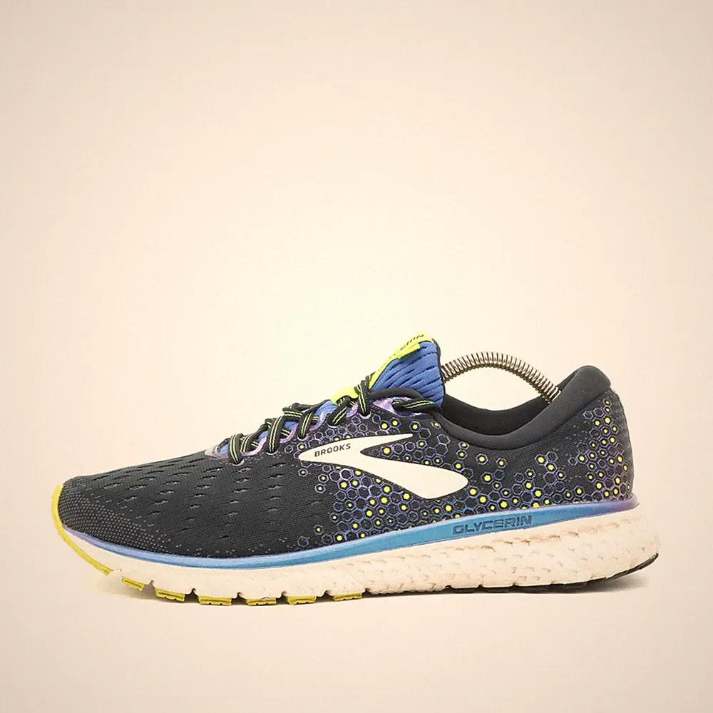 Brooks Herren Glycerin 17 Schuhe Blau/Schwarz/Gelb Mesh ämpfend Laufschuhe EU 44