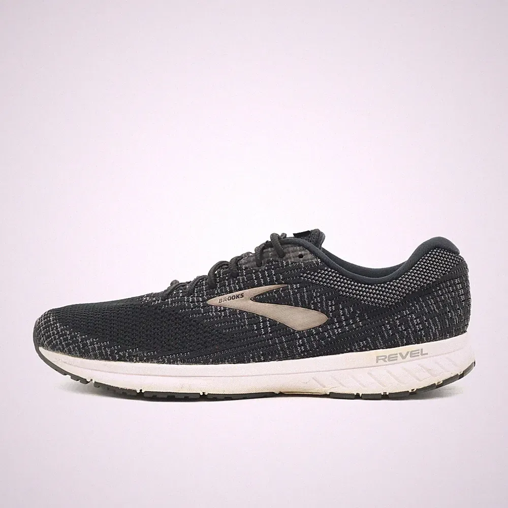 Brooks Herren Revel 1 Sneaker Schwarz Mesh Atmungsaktiv Laufschuhe EU 46.5