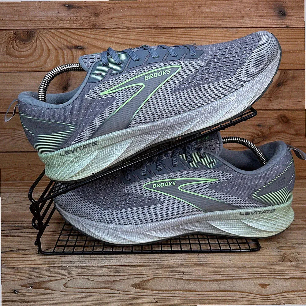 Brooks Turnschuhe Herren Größe UK 10,5 Levitate 6 grau Straßenlauf gepolstert Fitnessschuhe