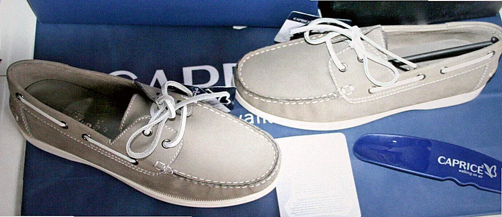 CAPRICE AIR FOR ALL 42 BOAT SHOE Neu grey/white echtes Büffel- Leder