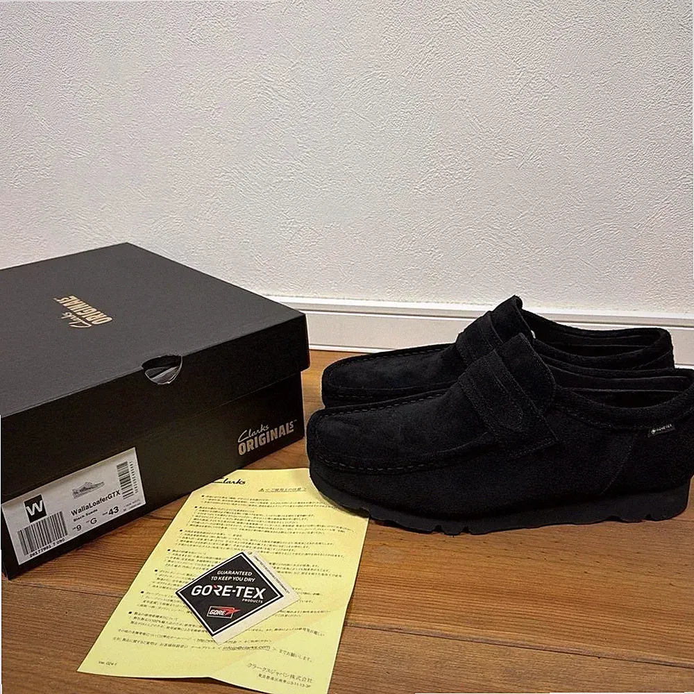 Clarks Walla Loafer GTX Black Suede Herren UK9/US10 Near Mint Schuhe