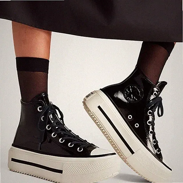 Converse Chuck Taylor All Star Lift Double Stack Plateau Lackleder Damen
