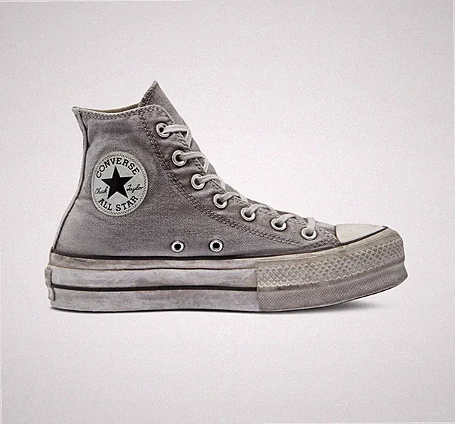 Converse Chuck Taylor All Star Plateau Smoked Canvas High-Top Schuh Grau
