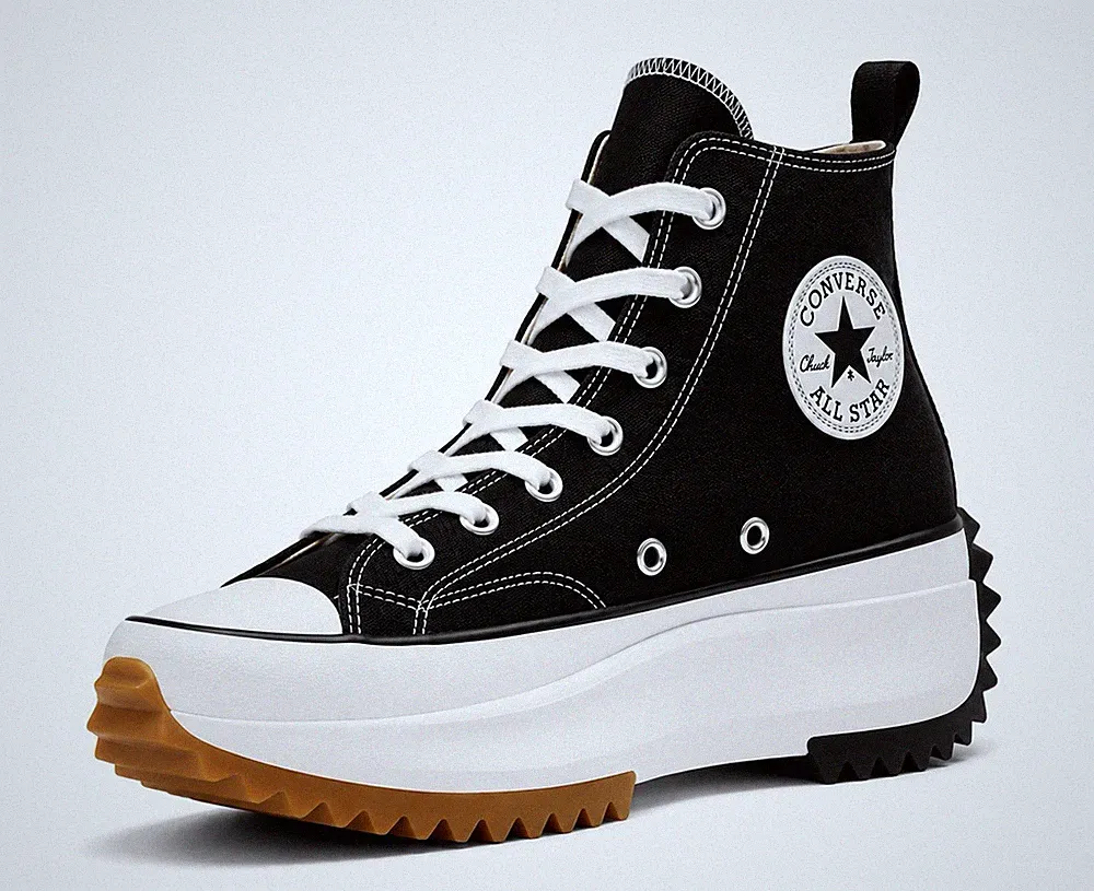 Converse Run Star Hike Hi High Top Sneaker Schnürung Schwarz/Weiß EU 44