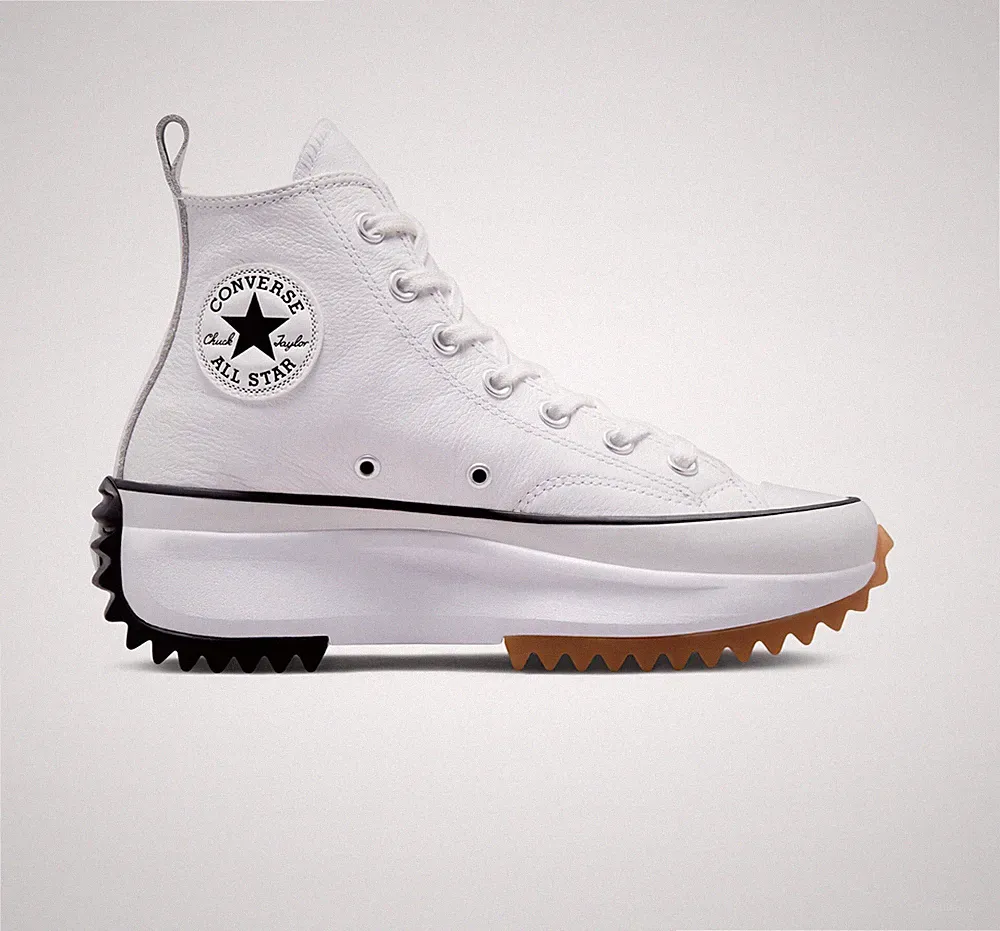 Converse Run Star Hike Plateau Foundational Leder Schuhe weiß