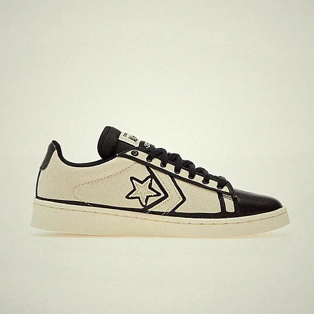 Converse x Joshua Vides Pro Schuhe Leder Natur Elfenbein/ Schwarz/ Weiß