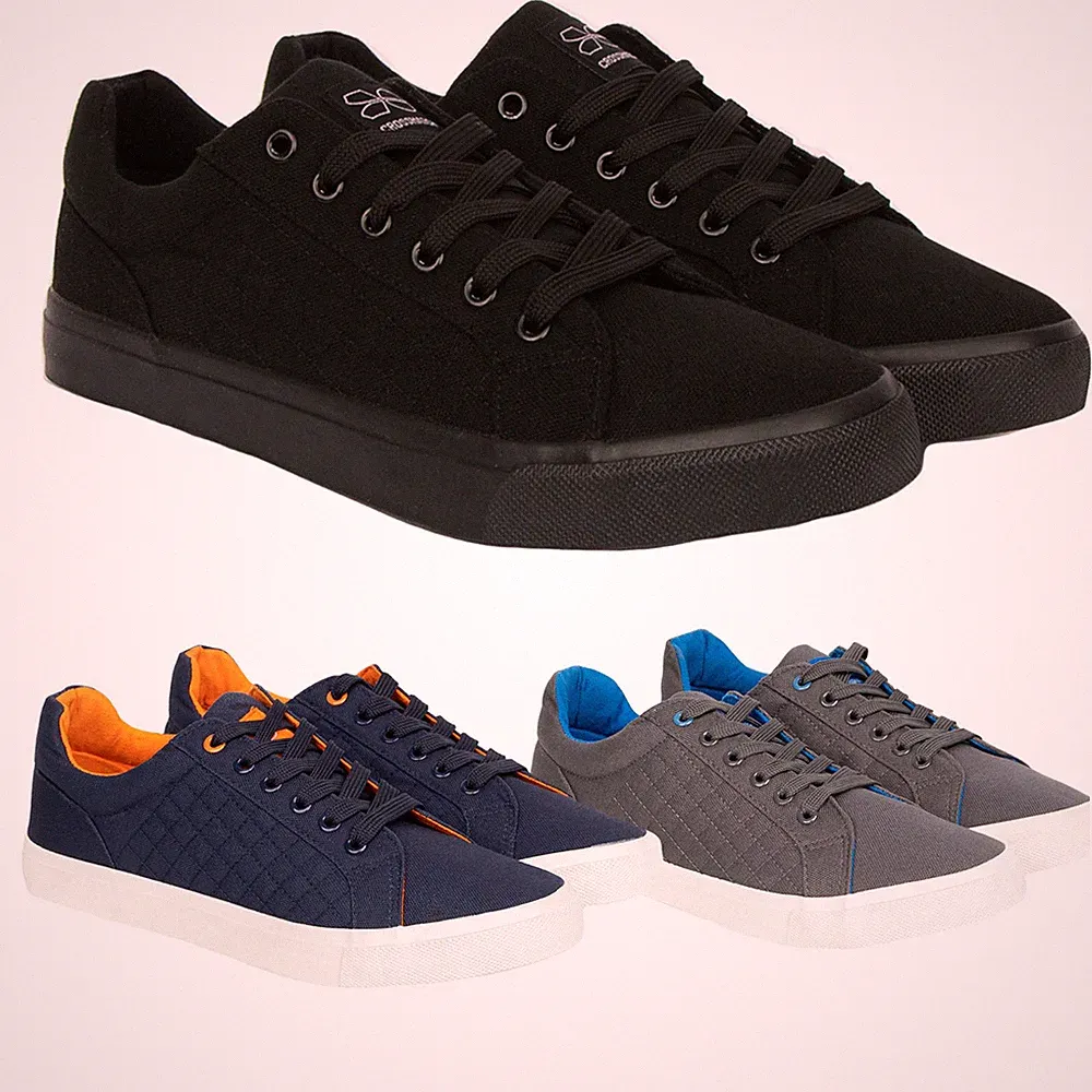 Crosshatch neu Herren lässig flach Schnürschuhe Turnschuhe Gym Schuhe Canvas Turnschuhe Pumps