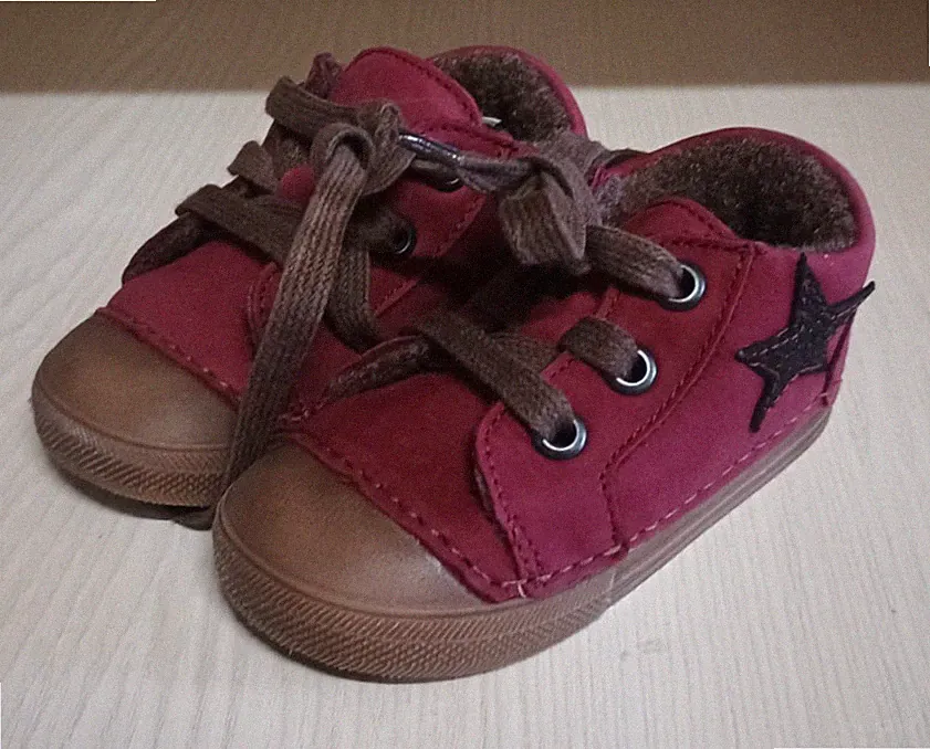 Däumling Kinder Baby Lauflern Schuhe Rot Gr. 19 Velour Futter !Lagerabverkauf!