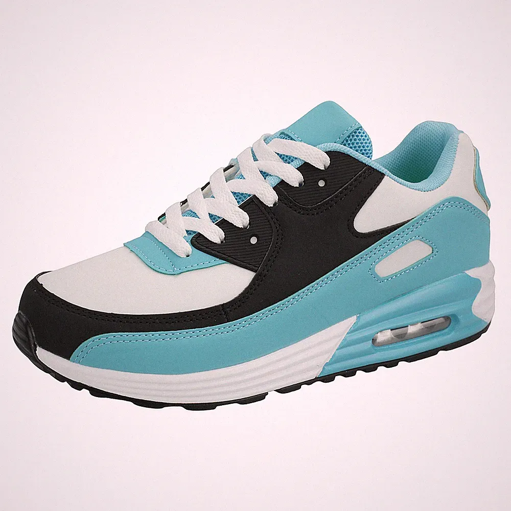 Damen Sneaker Sportschuhe Kinder Turnschuhe Laufschuhe Hellblau Weiß 36 38