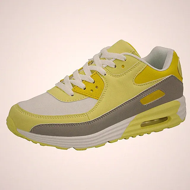 Damen Sneaker Sportschuhe Schnürsneaker Turnschuhe Laufschuh Schnürer Gelb 36-41