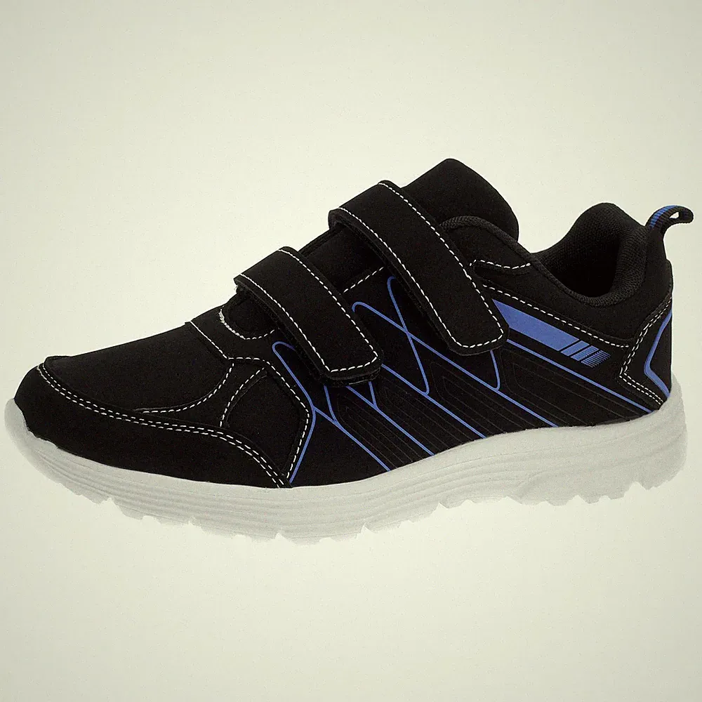 Damen Sneaker Sportschuhe Turnschuh Laufschuh Klettverschluss Schwarz Blau 36 38