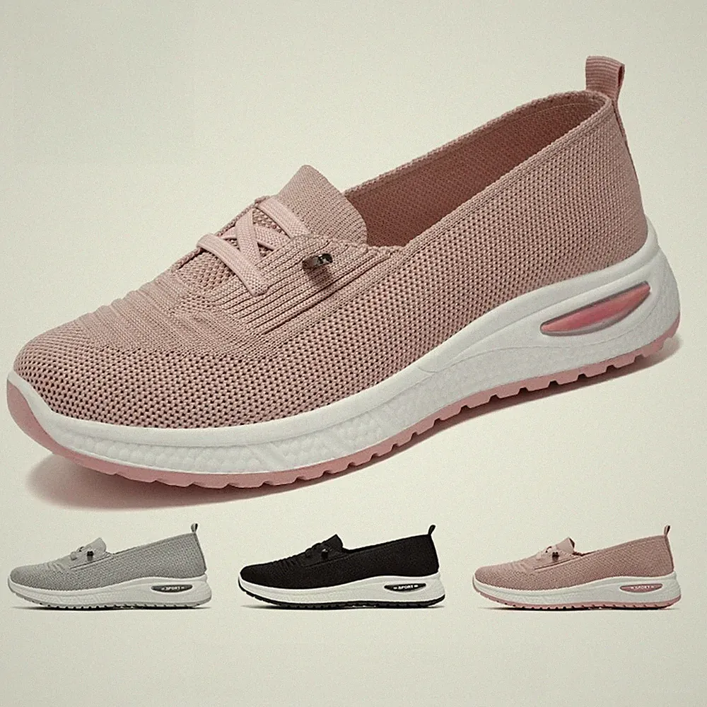 Damen Sportschuhe Laufschuhe Strick Gym Schuhe Turnschuhe Slip On Sneaker DE