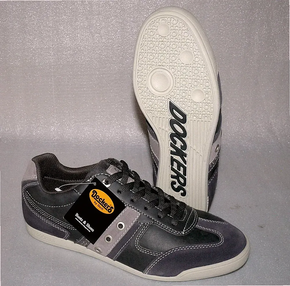 Dockers 97824853 Rau UP Suede Leder Schuhe Sneaker Boots Gr. 41 Asphalt Grey Whi