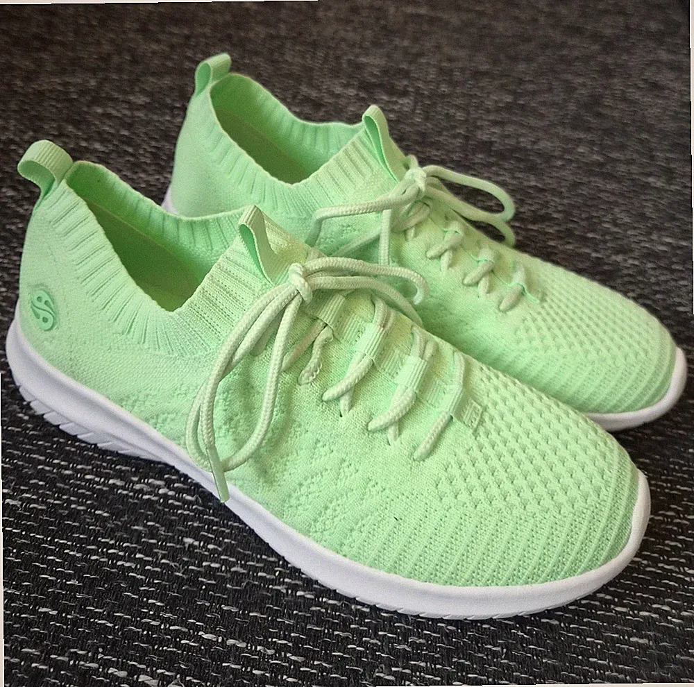 Dockers Damen Sneaker Sportschuh Grün/Weiß Low Top EU 38 atmungsaktiv Schnürung