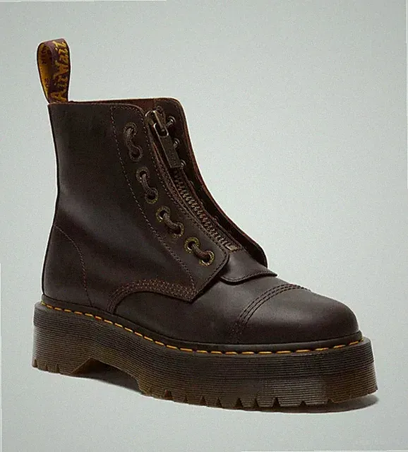 Dr. Martens Sinclair Crazy Horse Leder Plateau Stiefel in dunkelbraun alle Größen