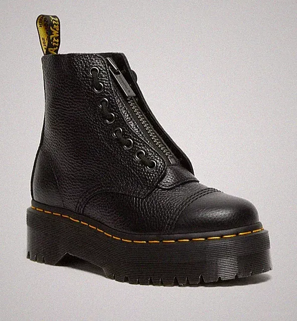 Dr. Martens Sinclair weiche Leder Plateau Stiefel in schwarz