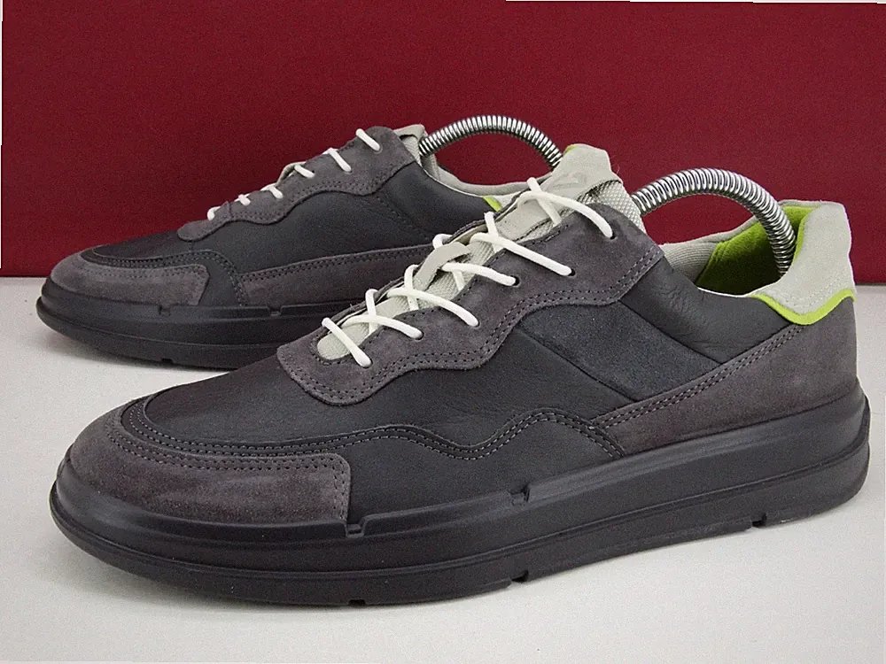 ECCO Sneaker Laufschuhe Halbschuhe Herren Schuhe Slipper Gr 42 Leder NEU Grau