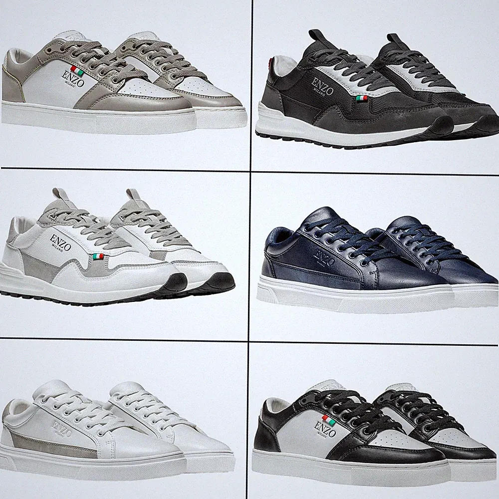 Enzo Herren Turnschuhe Schuhe Freizeit Gehen Laufen Sport Sport Schnürschuhe Turnschuhe