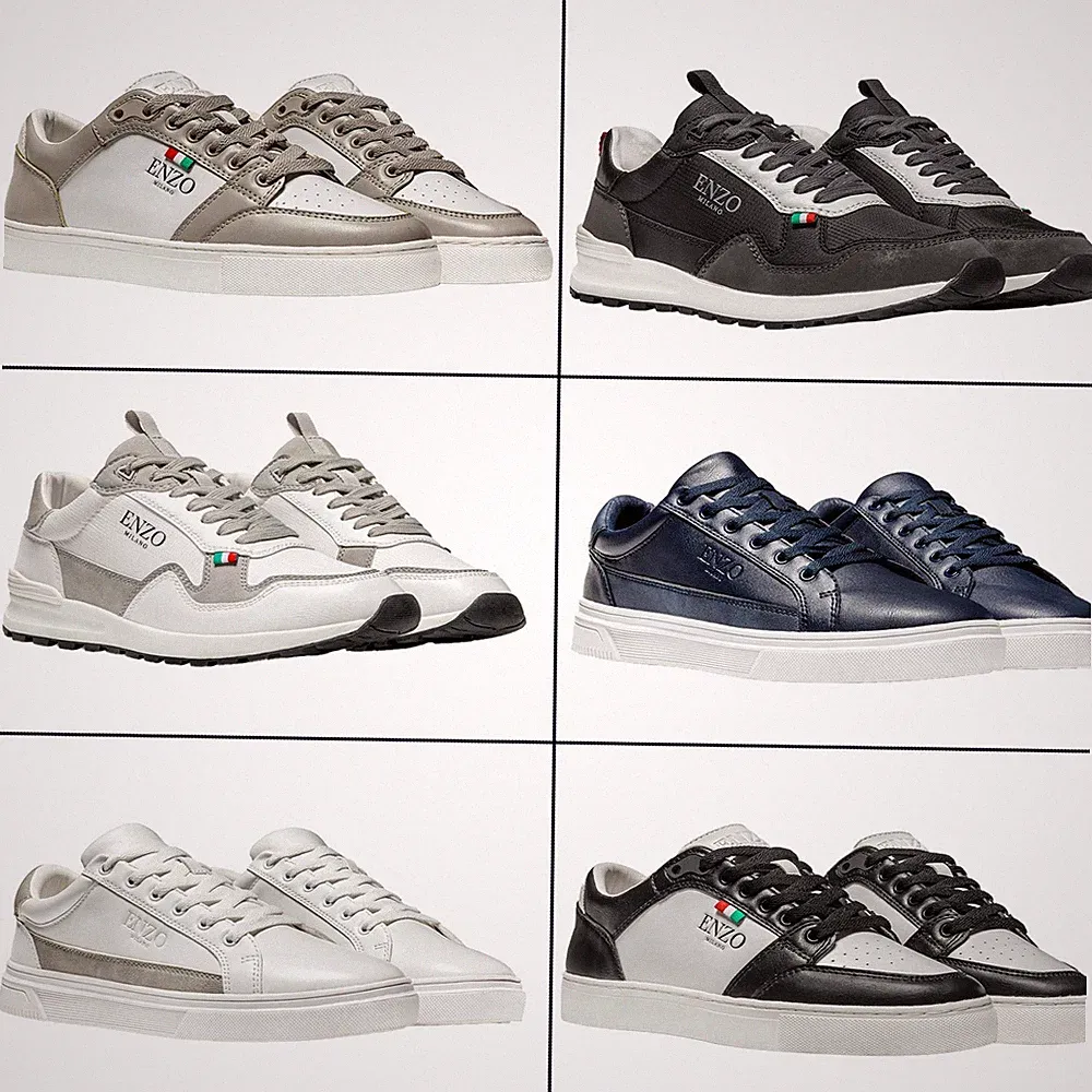 Enzo Turnschuhe Schuhe Herren Freizeit Gehen Laufen Sport Sport Schnürschuhe Turnschuhe