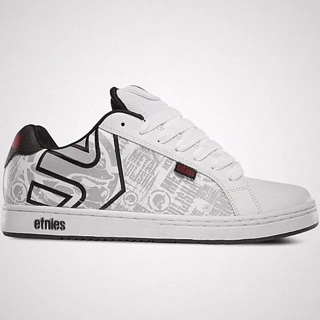 ETNIES Scarpe UOMO "Metal Mulisha Fader" NEU Herren NEU Skate WEISS/BLK/ROT 37