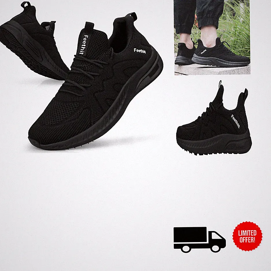 Feethit Laufschuhe Herren 43 Schwarz Atmungsaktiv Leicht Stoßfest Sportschuhe