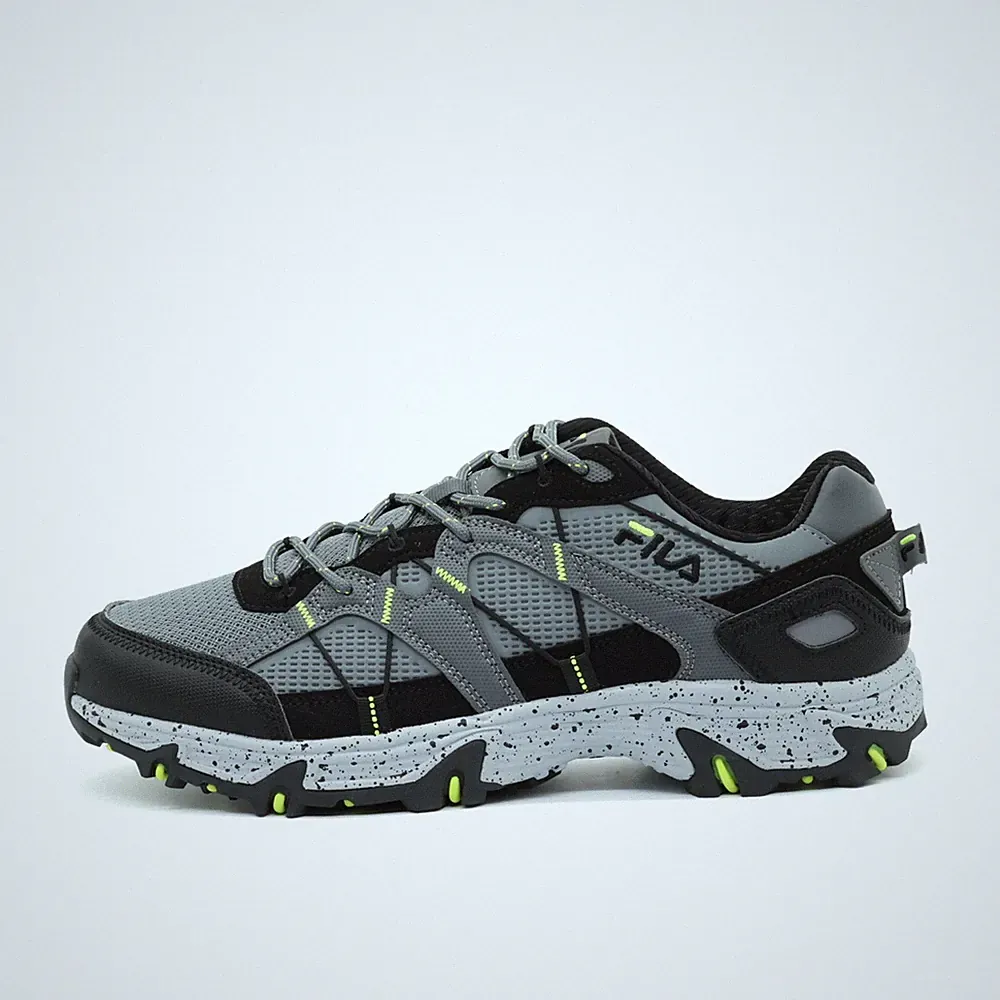 Fila Herren Trail Running Sneaker Grau Schwarz Neon Low-Top Laufschuh EU 44,5