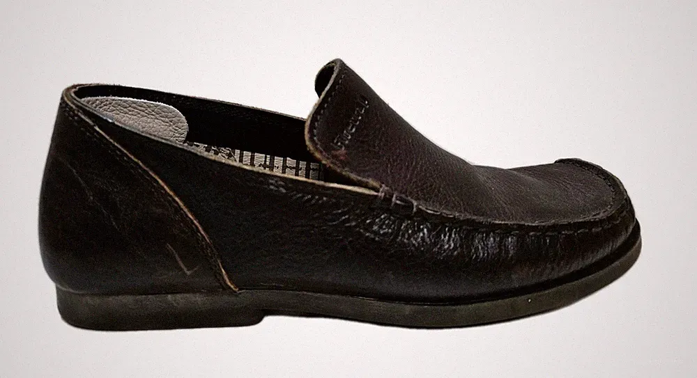 Firetrap Loafer Schuhe Herren dunkelbraun Leder Slipper Pantolette gepolstert UK 6 EU 40