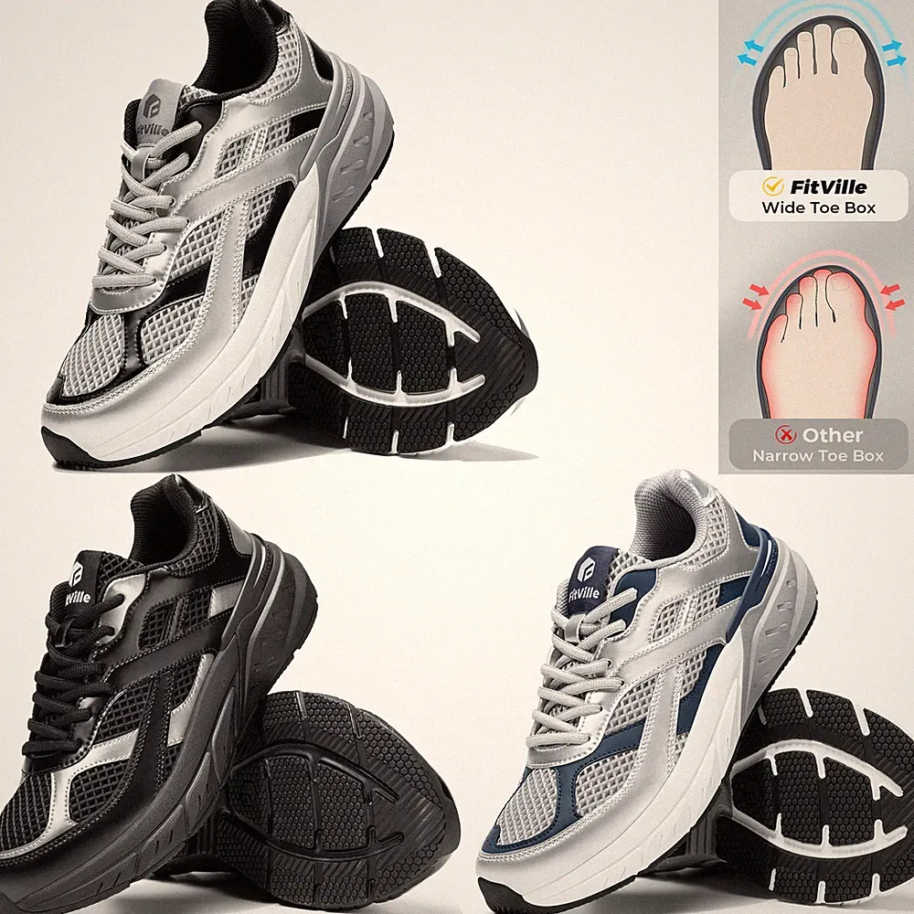 FitVille Extra Breite Laufschuhe Herren Sportschuhe Atmungsaktive Turnschuhe