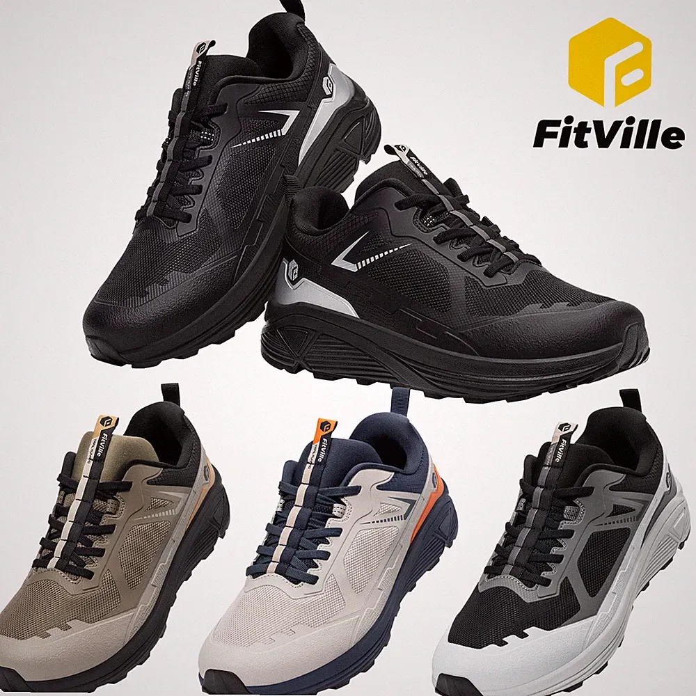 FitVille Extra Weit Herren Leicht Laufschuhe Outdoor Sportschuhe Rutschfest