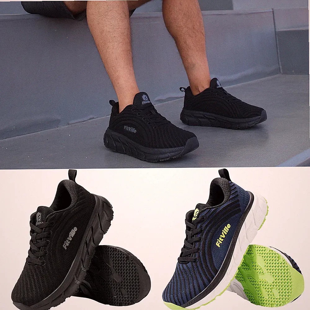 FitVille Extra Weite Laufschuhe Herren Joggingschuhe Gedämpft Sportschuhe Leicht