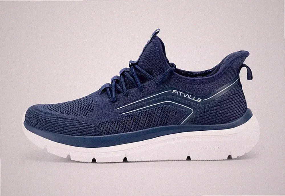 FitVille Herren Cloud Strider Navy Weite UK 8 Laufen Turnschuhe Schuhe NEU