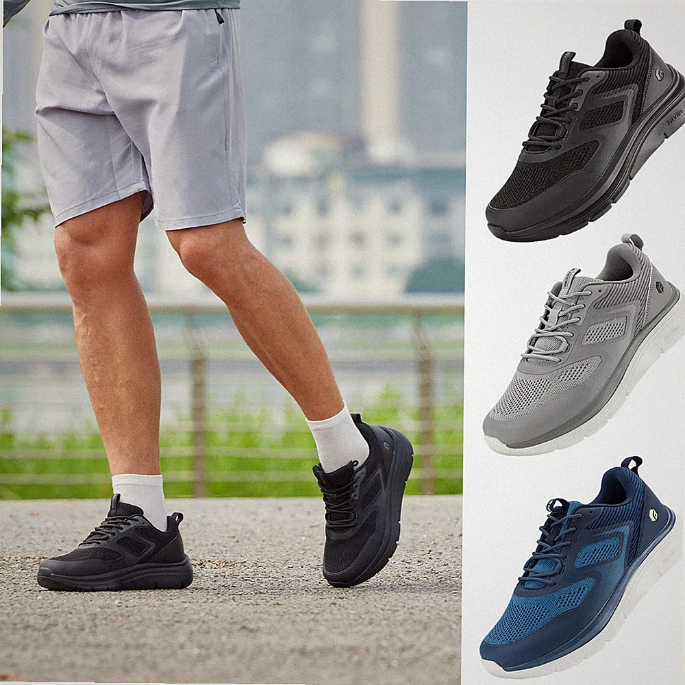 FitVille Herren Laufschuhe Extra Weite Walkingschuhe Atmungsaktive Sportschuhe