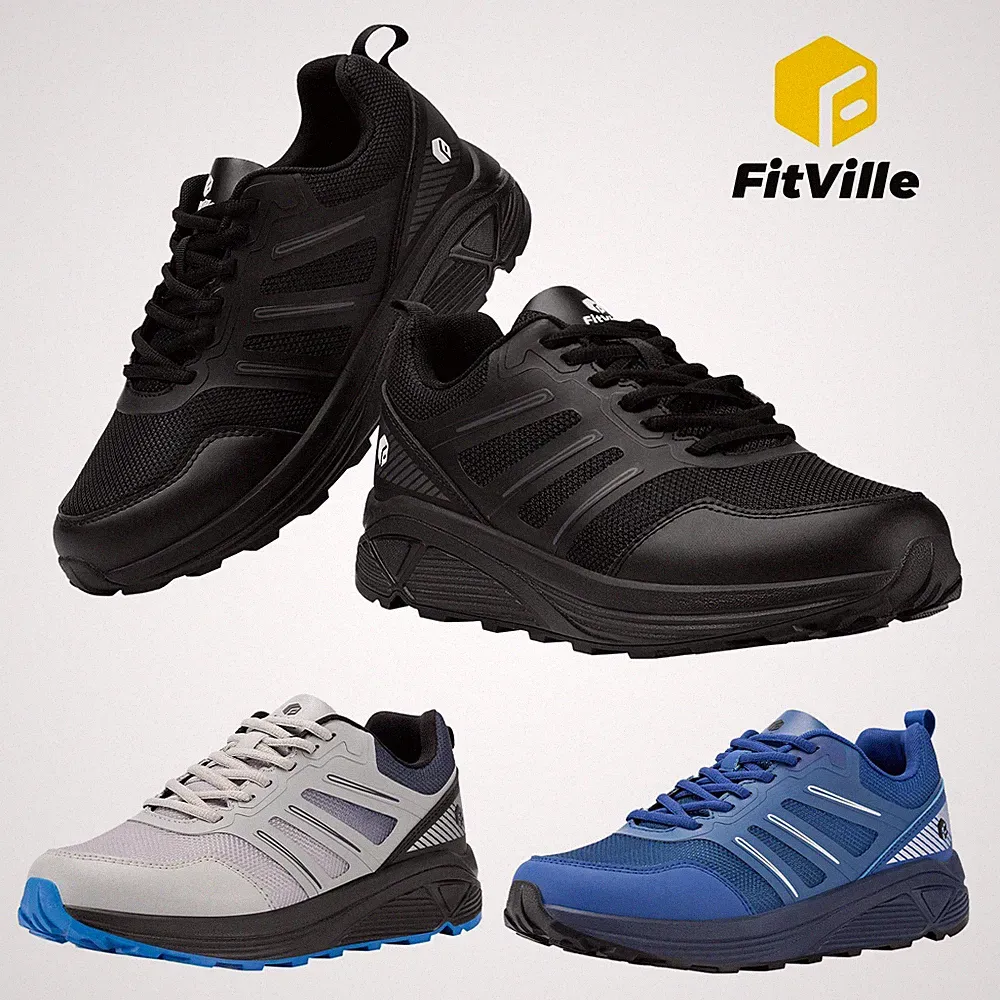 FitVille Herren Laufschuhe Trail Straßenlaufschuhe Breit Sneaker Sportschuhe