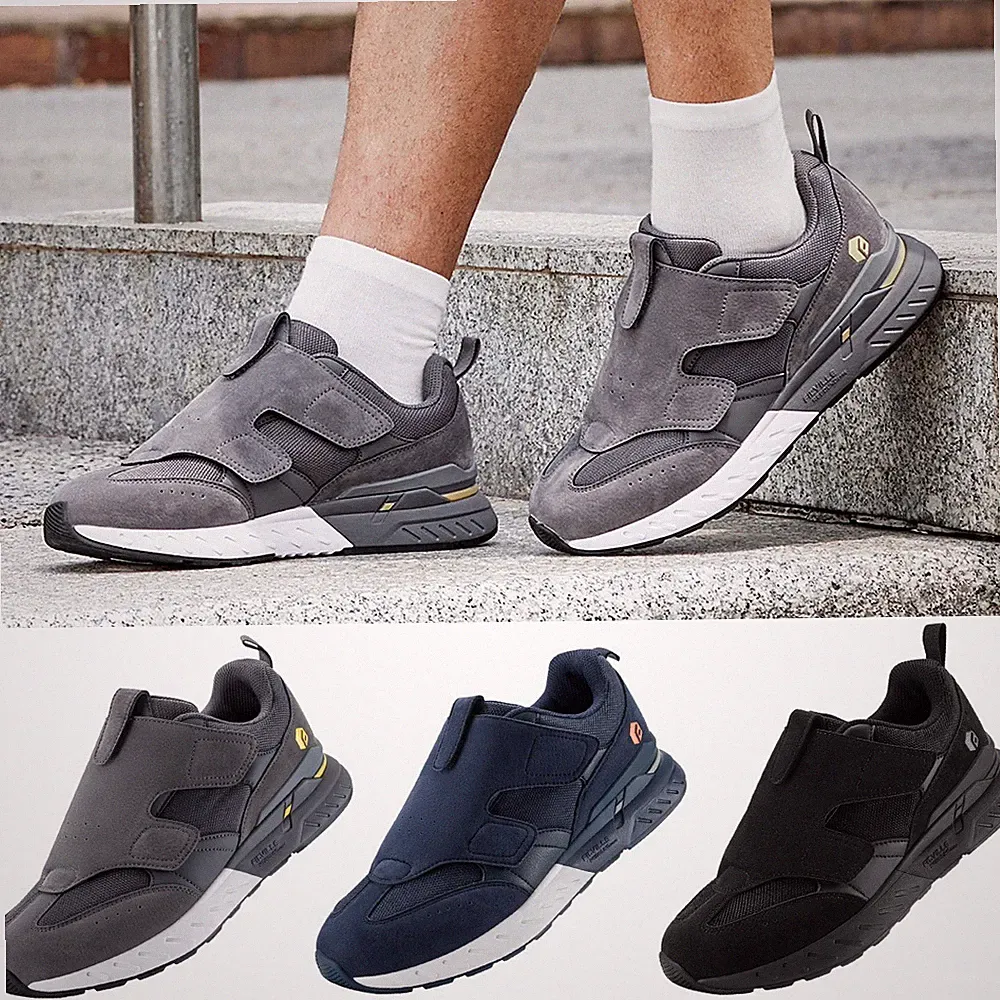 FitVille Herren Laufschuhe Walkingschuhe Klettverschluss Breite Füße rutschfest