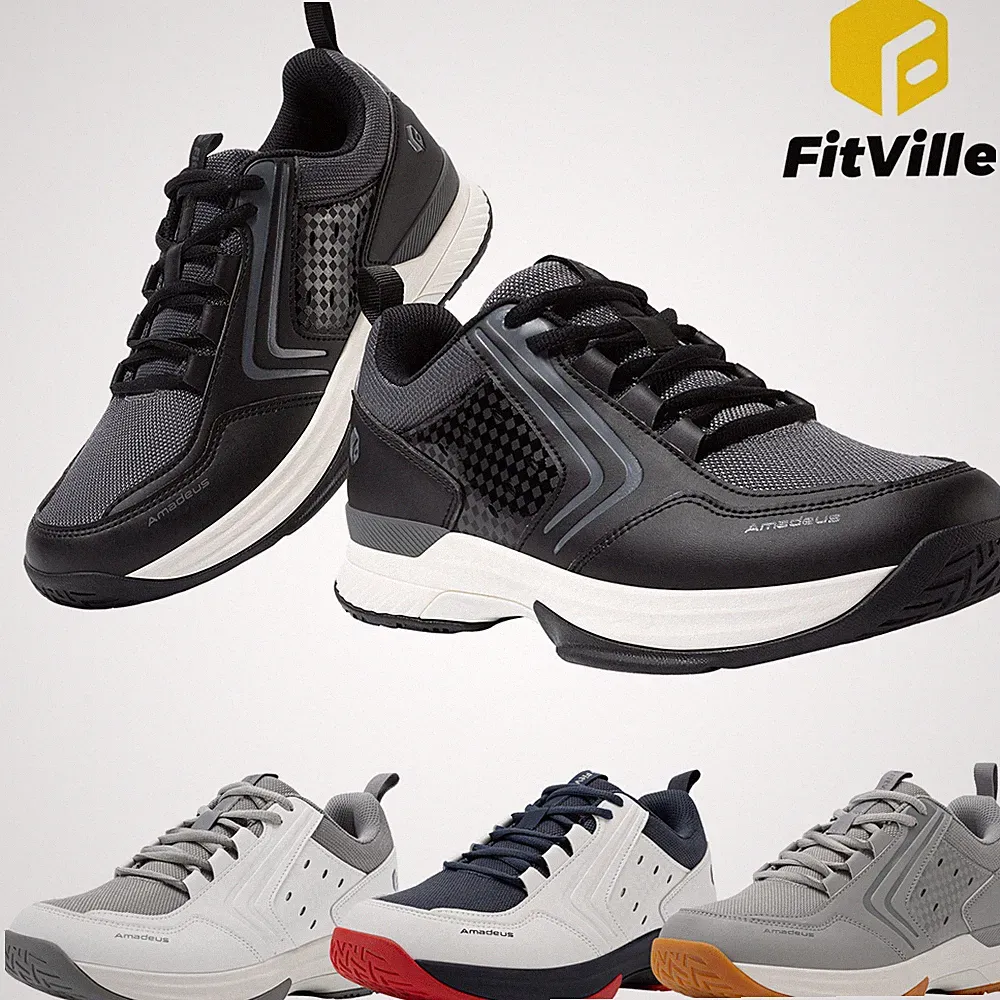 FitVille Herren Sneaker Extra Weit Tennis Badminton Atmungsaktiv Sneaker Gr40-50