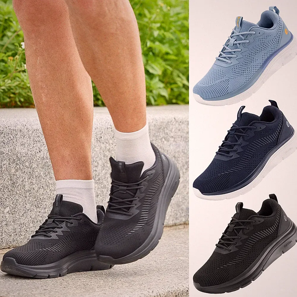 FitVille Herren Walkingschuhe Atmungsaktive Laufschuhe Sportschuhe Breite Füße