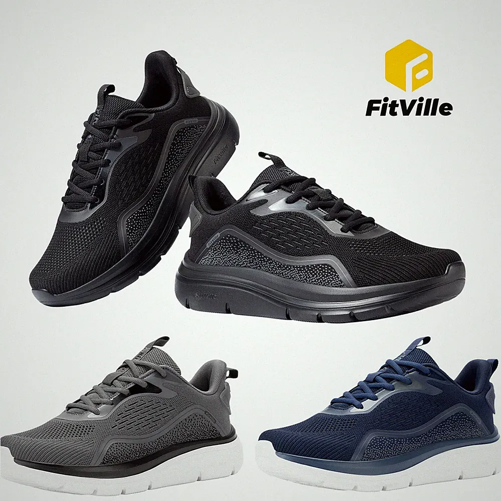 FitVille Herren Weit Sportschuhe Turnschuhe Bequem Walking Laufschuhe Rutschfest